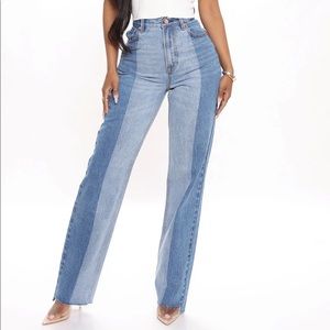 Fashionnova two-toned patchwork jeans